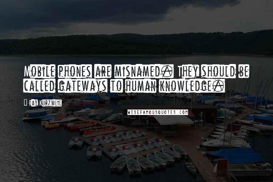 Ray Kurzweil quotes: Mobile phones are misnamed. They should be called gateways to human knowledge.