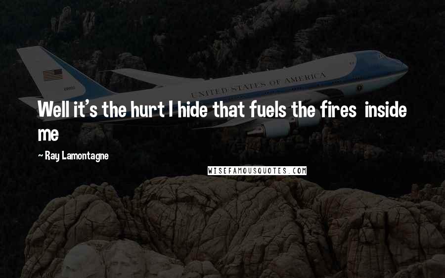 Ray Lamontagne quotes: Well it's the hurt I hide that fuels the fires inside me