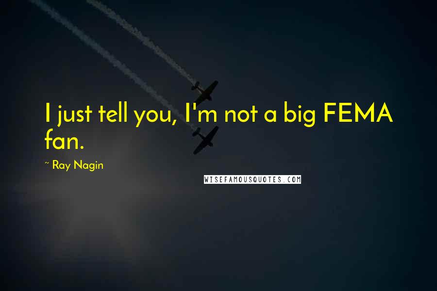 Ray Nagin quotes: I just tell you, I'm not a big FEMA fan.