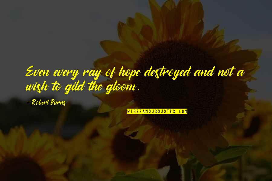 Ray Of Hope Quotes By Robert Burns: Even every ray of hope destroyed and not
