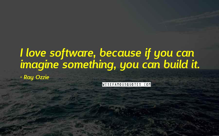 Ray Ozzie quotes: I love software, because if you can imagine something, you can build it.