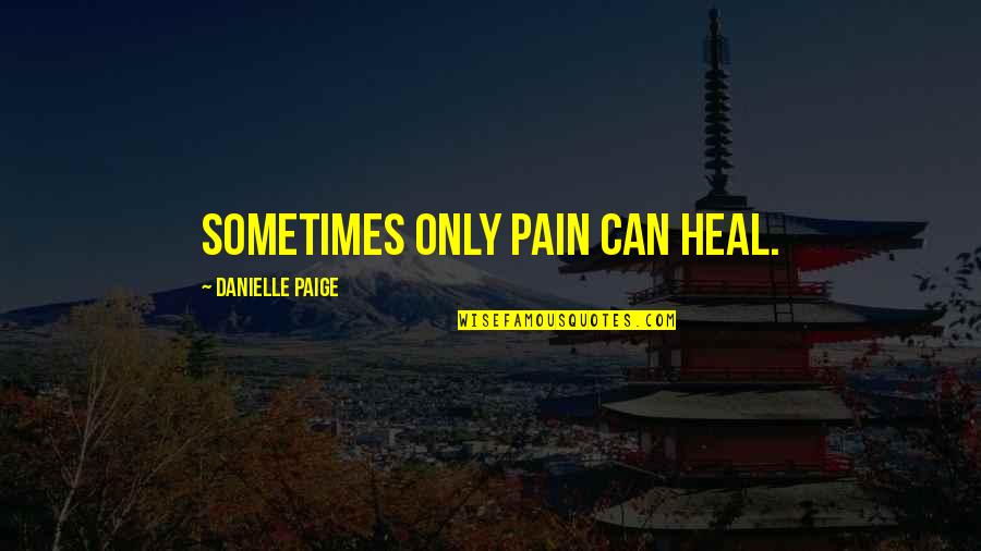 Ray Rice Quotes By Danielle Paige: Sometimes only pain can heal.