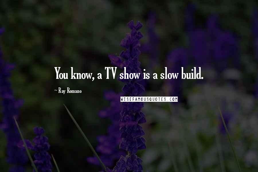 Ray Romano quotes: You know, a TV show is a slow build.