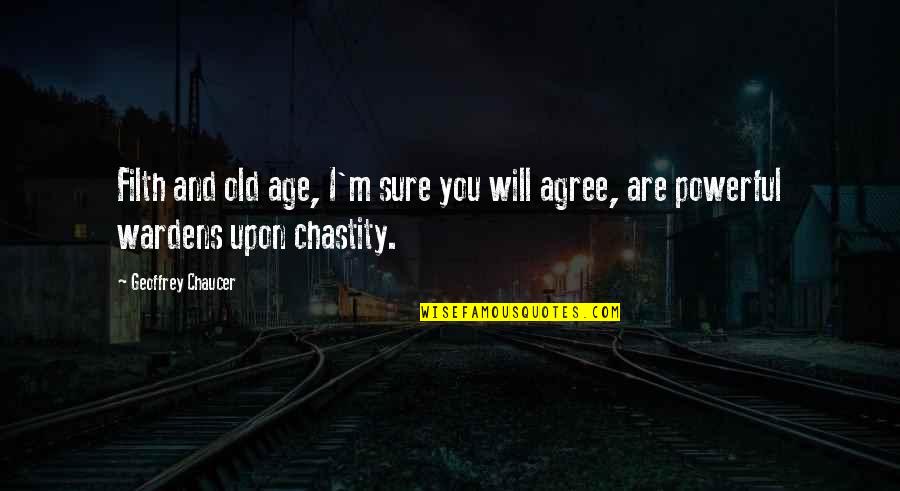 Rayas Negras Quotes By Geoffrey Chaucer: Filth and old age, I'm sure you will