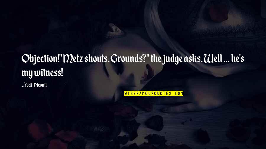 Rayder Shooting Quotes By Jodi Picoult: Objection!" Metz shouts. Grounds?" the judge asks. Well
