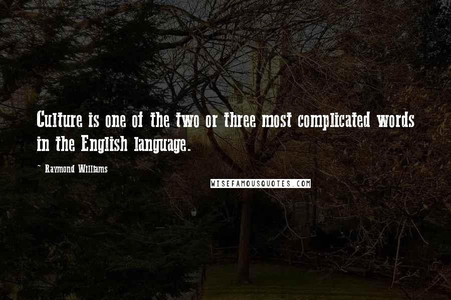 Raymond Williams quotes: Culture is one of the two or three most complicated words in the English language.