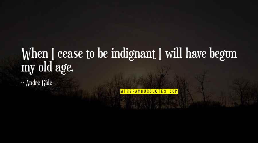 Raynell Fences Quotes By Andre Gide: When I cease to be indignant I will