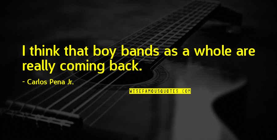 Rayshell Chambers Quotes By Carlos Pena Jr.: I think that boy bands as a whole Rayshell Chambers Quotes By Carlos Pena Jr.: I think that boy bands as a whole