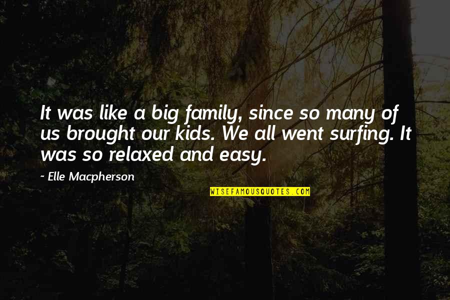 Rayshell Chambers Quotes By Elle Macpherson: It was like a big family, since so Rayshell Chambers Quotes By Elle Macpherson: It was like a big family, since so