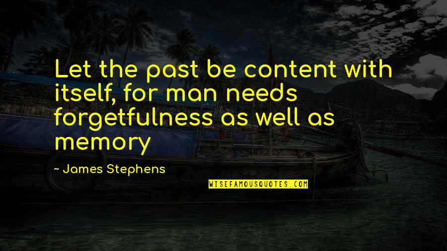Razored Shag Quotes By James Stephens: Let the past be content with itself, for