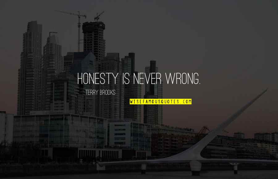 Razvijenost Quotes By Terry Brooks: Honesty is never wrong.