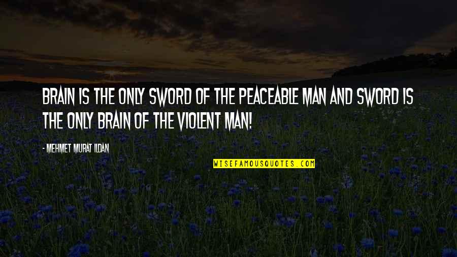 Rbis App Quotes By Mehmet Murat Ildan: Brain is the only sword of the peaceable