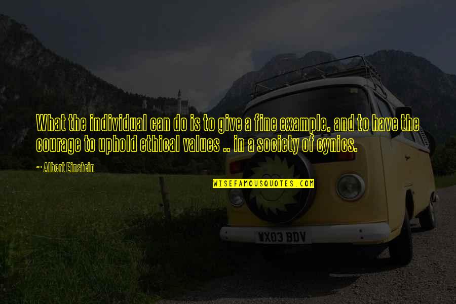 Rcii Quotes By Albert Einstein: What the individual can do is to give Rcii Quotes By Albert Einstein: What the individual can do is to give