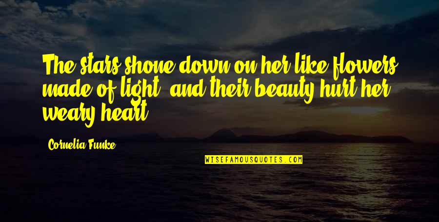Rdvy Quotes By Cornelia Funke: The stars shone down on her like flowers