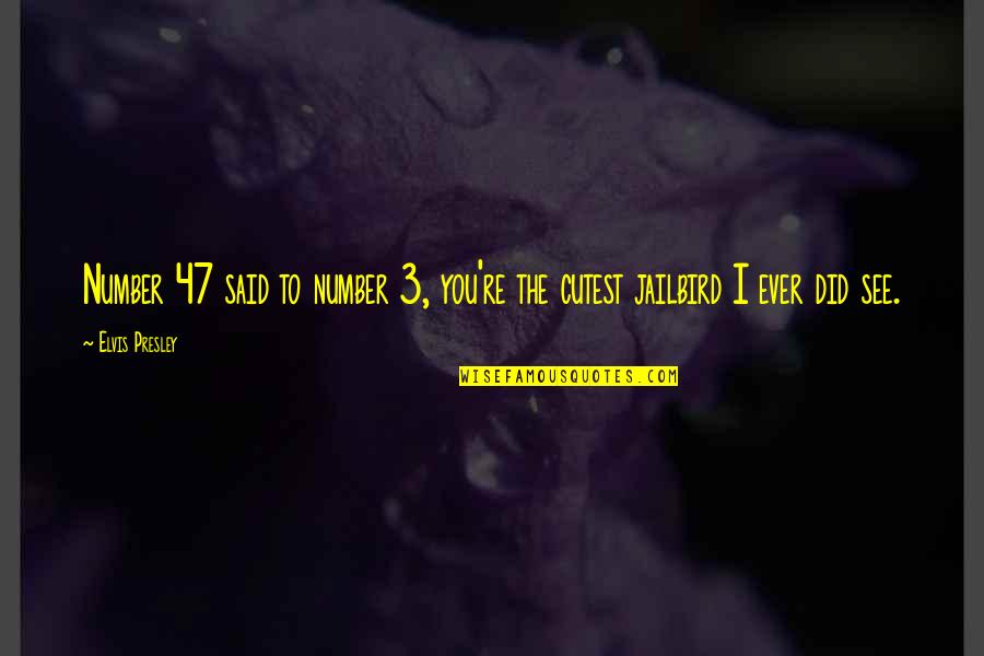 Re 3 Quotes By Elvis Presley: Number 47 said to number 3, you're the