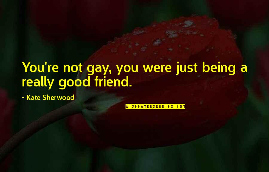 Re Friend Quotes By Kate Sherwood: You're not gay, you were just being a Re Friend Quotes By Kate Sherwood: You're not gay, you were just being a