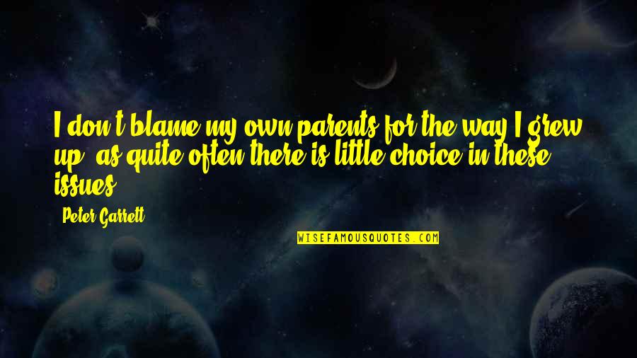 Re Parents Choice Quotes By Peter Garrett: I don't blame my own parents for the Re Parents Choice Quotes By Peter Garrett: I don't blame my own parents for the