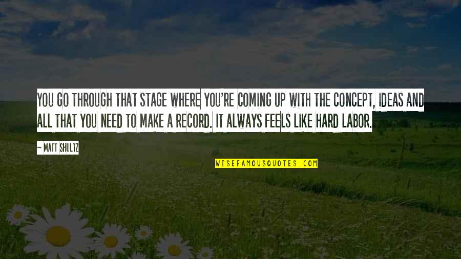 Re Records Quotes By Matt Shultz: You go through that stage where you're coming