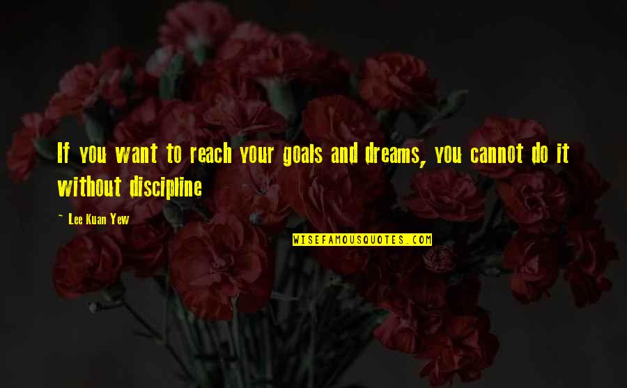 Reach Dreams Quotes By Lee Kuan Yew: If you want to reach your goals and