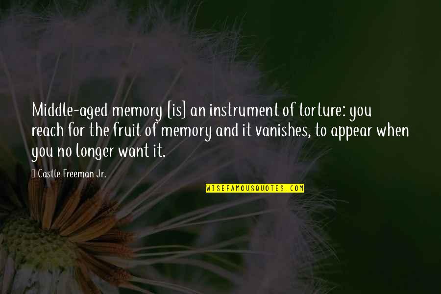 Reach For It Quotes By Castle Freeman Jr.: Middle-aged memory [is] an instrument of torture: you