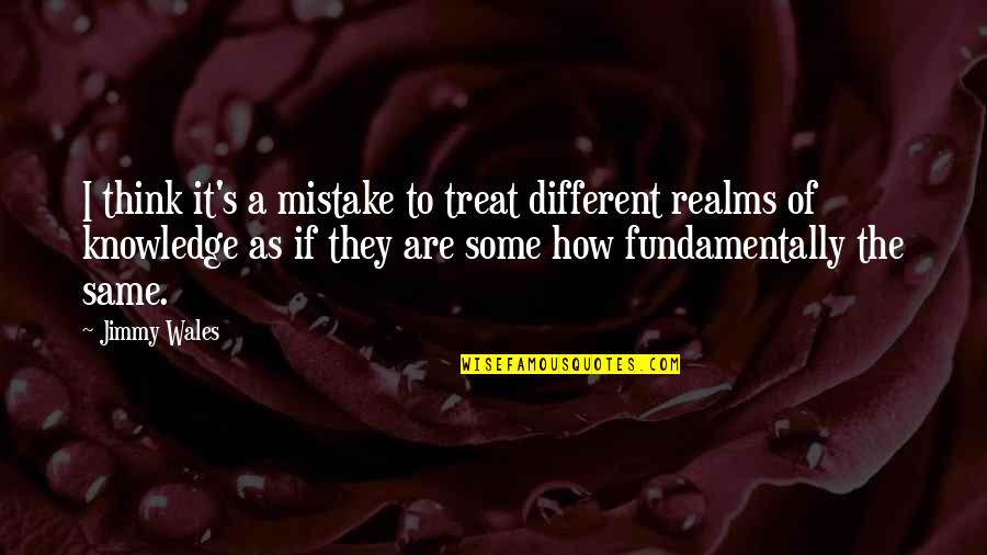 Reach For The Stars And Moon Quotes By Jimmy Wales: I think it's a mistake to treat different