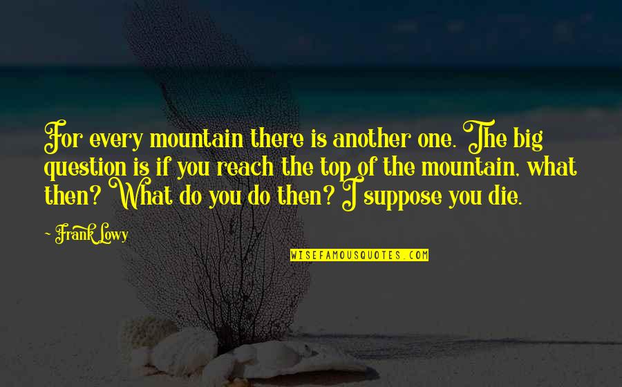 Reach On Top Quotes By Frank Lowy: For every mountain there is another one. The