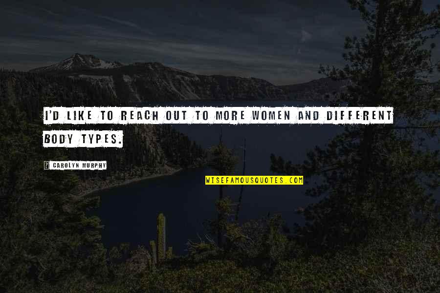 Reach'd Quotes By Carolyn Murphy: I'd like to reach out to more women Reach'd Quotes By Carolyn Murphy: I'd like to reach out to more women