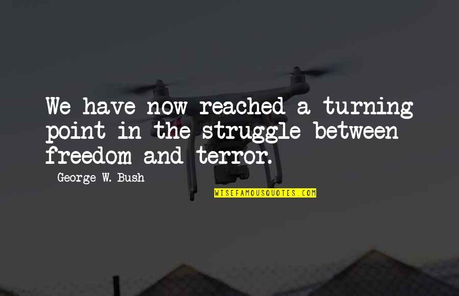 Reached The Point Quotes By George W. Bush: We have now reached a turning point in