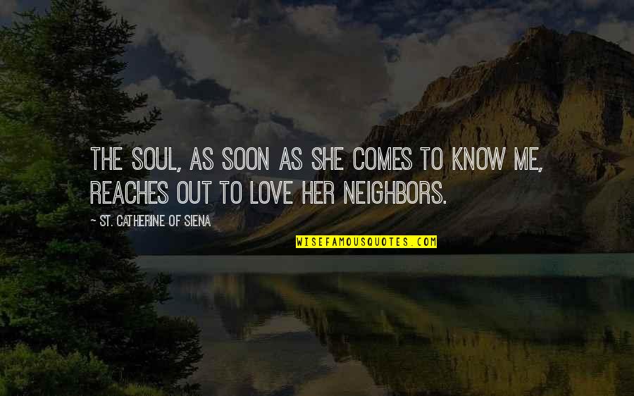 Reaches Quotes By St. Catherine Of Siena: The soul, as soon as she comes to