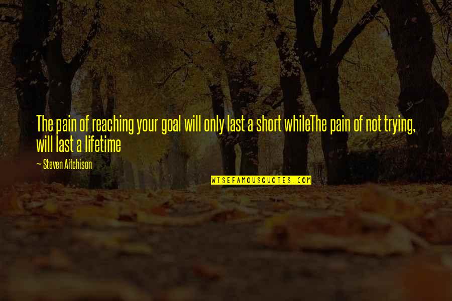 Reaching A Goal Quotes By Steven Aitchison: The pain of reaching your goal will only