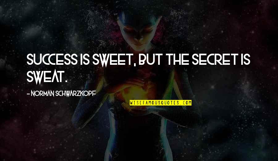Reaching Out To God Quotes By Norman Schwarzkopf: Success is sweet, but the secret is sweat. Reaching Out To God Quotes By Norman Schwarzkopf: Success is sweet, but the secret is sweat.