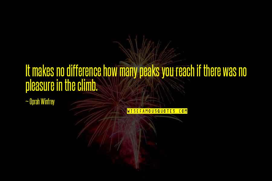 Reaching The Peak Quotes By Oprah Winfrey: It makes no difference how many peaks you Reaching The Peak Quotes By Oprah Winfrey: It makes no difference how many peaks you