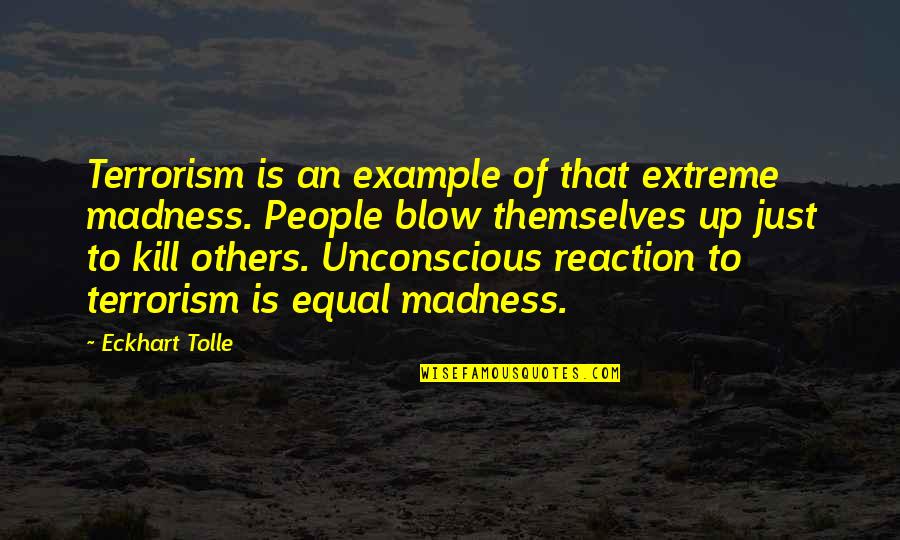 Reaction To Quotes By Eckhart Tolle: Terrorism is an example of that extreme madness.