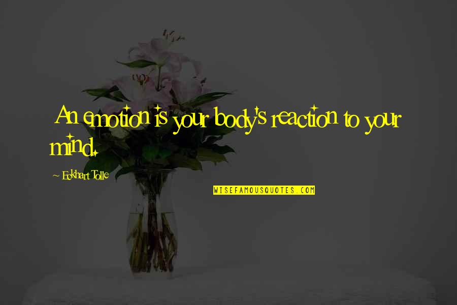 Reaction To Quotes By Eckhart Tolle: An emotion is your body's reaction to your