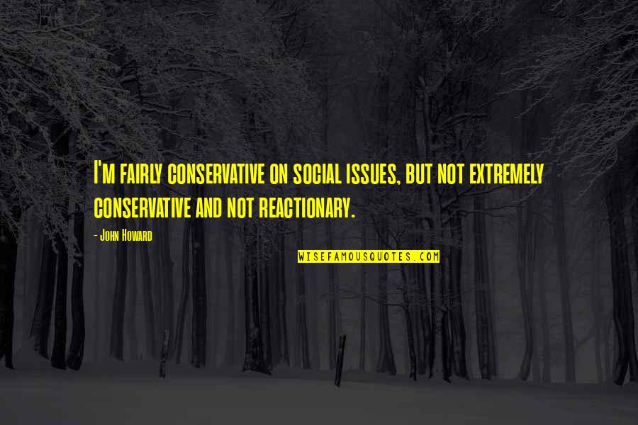 Reactionary's Quotes By John Howard: I'm fairly conservative on social issues, but not Reactionary's Quotes By John Howard: I'm fairly conservative on social issues, but not