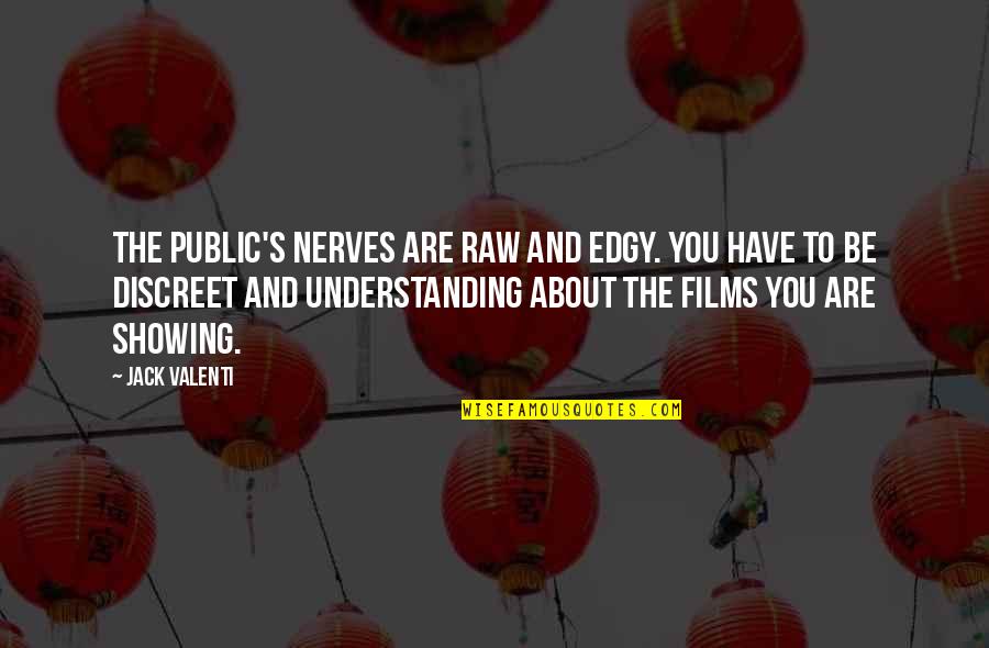 Reactivated Quotes By Jack Valenti: The public's nerves are raw and edgy. You Reactivated Quotes By Jack Valenti: The public's nerves are raw and edgy. You