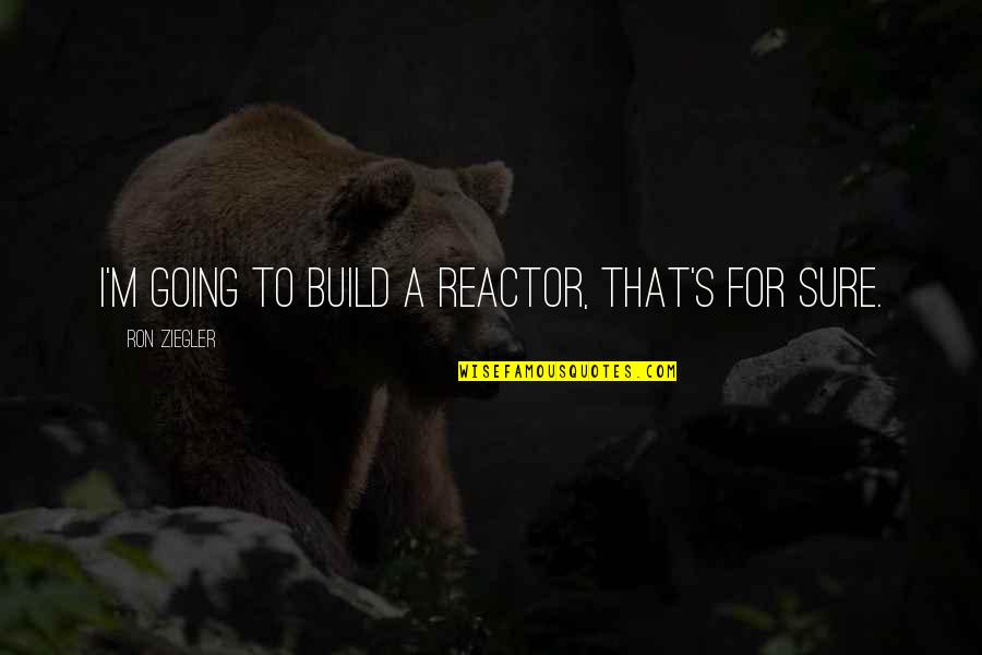 Reactor's Quotes By Ron Ziegler: I'm going to build a reactor, that's for