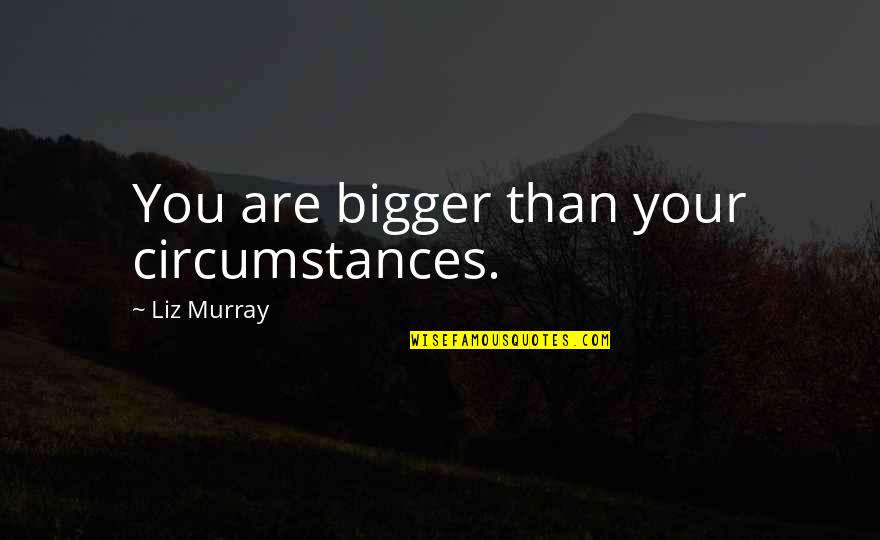 Read Through The Lines Quotes By Liz Murray: You are bigger than your circumstances.