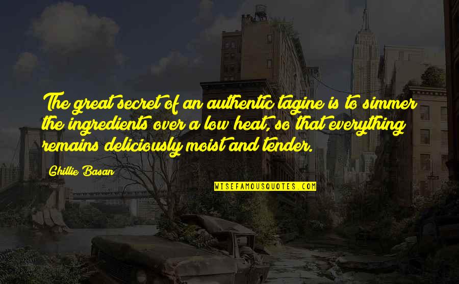 Readdress Synonym Quotes By Ghillie Basan: The great secret of an authentic tagine is