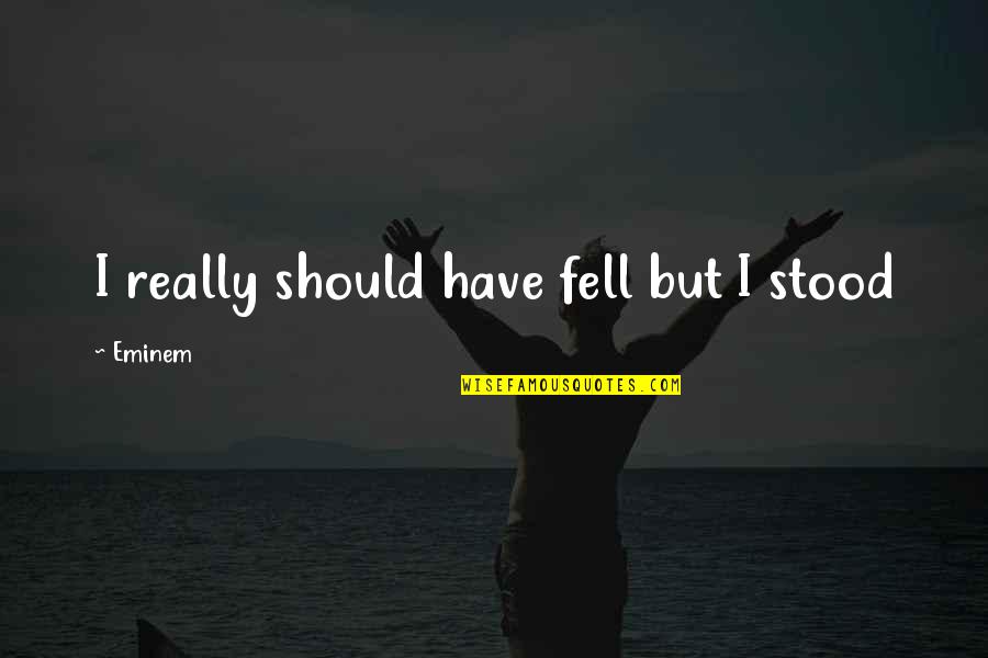 Readen Holding Quotes By Eminem: I really should have fell but I stood