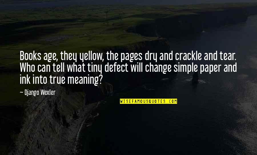 Reading And Age Quotes By Django Wexler: Books age, they yellow, the pages dry and
