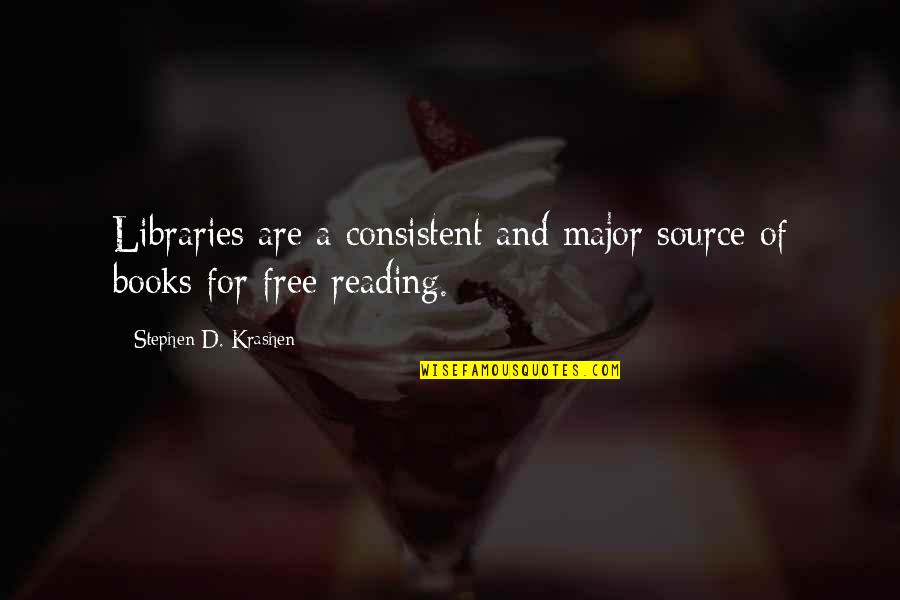 Reading And Library Quotes By Stephen D. Krashen: Libraries are a consistent and major source of