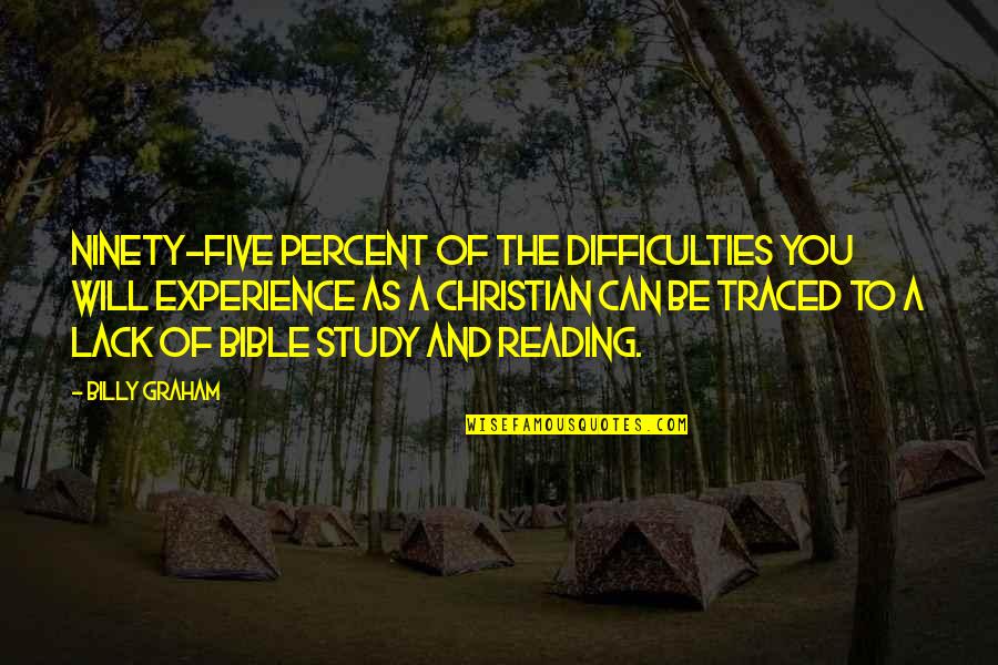 Reading Bible Quotes By Billy Graham: Ninety-five percent of the difficulties you will experience