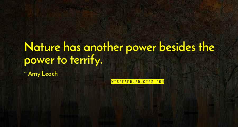 Reading By Famous Writers Quotes By Amy Leach: Nature has another power besides the power to