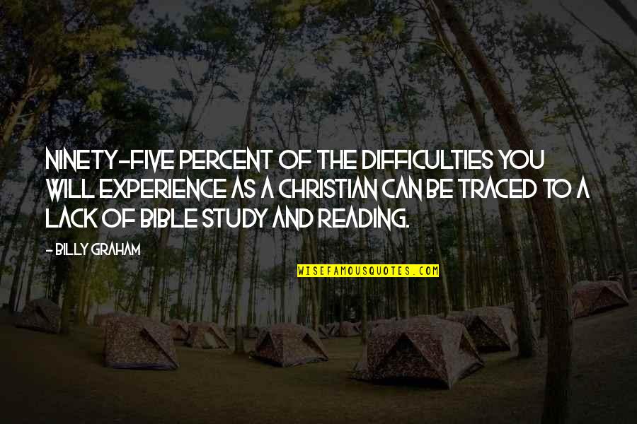 Reading Difficulties Quotes By Billy Graham: Ninety-five percent of the difficulties you will experience