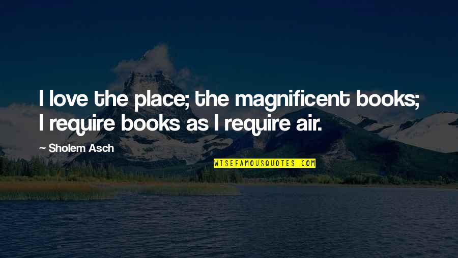 Reading For Knowledge Quotes By Sholem Asch: I love the place; the magnificent books; I