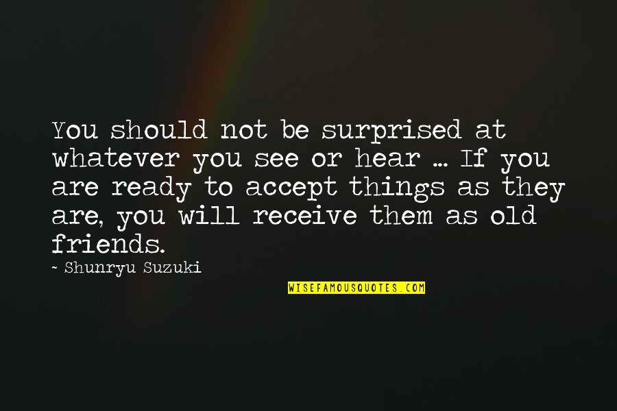 Ready To Receive Quotes By Shunryu Suzuki: You should not be surprised at whatever you Ready To Receive Quotes By Shunryu Suzuki: You should not be surprised at whatever you