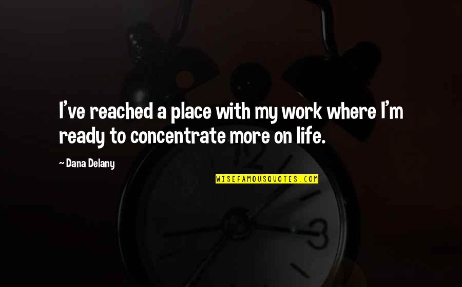 Ready To Work Quotes By Dana Delany: I've reached a place with my work where