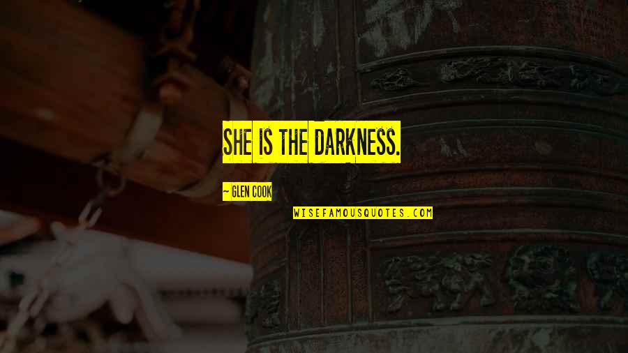 Reaffirmation In Bankruptcy Quotes By Glen Cook: She is the darkness.