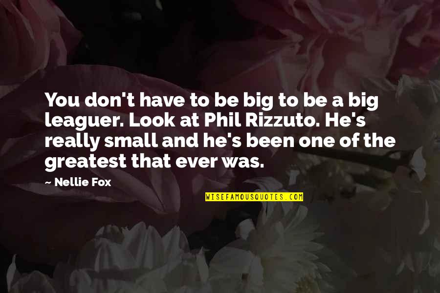Reain Quotes By Nellie Fox: You don't have to be big to be Reain Quotes By Nellie Fox: You don't have to be big to be